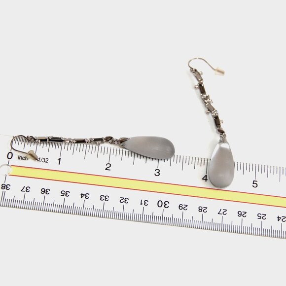 RARE Alexis Bittar Crystals and Lucite Drop Earrings. Alexis Bittar Hand- Carved - Picture 13 of 13